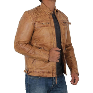 Chaqueta de moda de estilo de invierno fresco para hombre Chaqueta de lona de calle de piel de oveja genuina de ajuste regular de alta calidad para la venta - Product Image 4