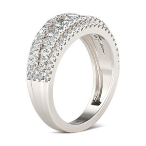 Jeulia Classic Round Cut Diamond Wedding Band-Sterling Silver <b>Split</b> Shank <b>Ring</b> for Women - Product Image 3