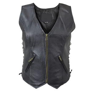 Chaleco de Cuero Estilo Piloto con Parche en el Cuello, Personalizado, Único, con Cierre de Cremallera y Botón, Informal de Invierno para Hombre, 100% Cuero Marrón Genuino - Product Image 5