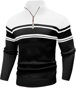 Pull en maille 100 % coton respirant, anti-rides et anti-bouloches pour homme, coupe décontractée, couleur unie, idéal pour l'hiver - Modèle W9592Y - Product Image 6