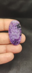 Cabujón de Charoita Natural Pulido, Gema Suelta Marrón para Joyería - Product Image 4