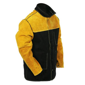 Chaqueta de soldadura anti-chispas, duradera, resistente al fuego, industrial, profesional, de cuero protector, ropa ignífuga, chaqueta de soldadura - Product Image 1