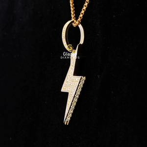 Petit pendentif Hip Hop en argent sterling 925 avec diamant scintillant taillé en brillant cultivé en laboratoire - Product Image 4