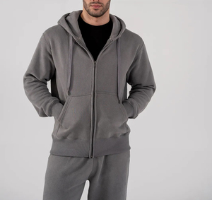 Wholesale OEM Custom Men Regular Fit Zipper <b>Hoodie</b> <b>Comfy</b> Casual Streetwear Winter Fleece 100% Cotton Breathable Gym Hooded - Product Image 1