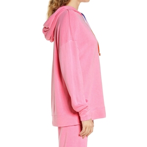 Sweat à capuche en coton de haute qualité pour femmes sur mesure en tissu éponge respirant grande taille longue pour l'hiver en gros sweats à capuche de couleur unie - Product Image 2