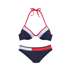 Conjunto de Bikini Bandeau con Estampado de Logotipo en la Parte Delantera para Mujer, Dos Piezas, Alta Calidad, Multicolor, Secado Rápido, Elástico, Traje de Baño para Playa - Product Image 1