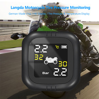Système d'alarme numérique de surveillance de la pression et de la température des pneus de moto, système TPMS sans fil avec chargement USB et 2 capteurs externes