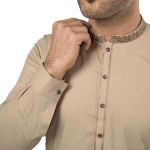 Tissu Popeline 100% Coton Respirant pour Hommes E-30 Café - Product Image 3