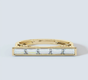 Bague en grappe de diamants de laboratoire écologique en or massif 10 carats taille émeraude baguette pour mariage bague de fiançailles en diamant de laboratoire - Product Image 3