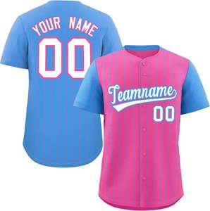 Maillot de Baseball Authentique Bouton Complet Look Pro Personnalisé Brodé Nom de l'Équipe Tissu Évacuation de l'Humidité Softball Uniforme Chemise - Product Image 6