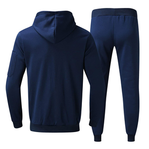 Conjunto Deportivo para Hombre con Logotipo Personalizado, Chaqueta con Cremallera y Pantalones Jogger, 2 Piezas, Transpirable, Cómodo, de Algodón Liso - Product Image 2