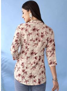 Top de Rayón Estampado de Diseñador para Chicas Universitarias - Product Image 3