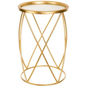 Table d'appoint sculptée en or avec accent métallique artistique à plusieurs niveaux pour la décoration intérieure haut de gamme - Product Image 3