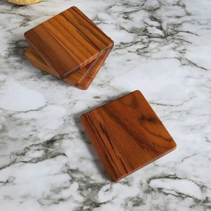 ที่รองแก้วไม้สี่เหลี่ยมสีน้ำตาลอุปกรณ์ป้องกันโต๊ะปรับแต่งได้สำหรับบ้านโรงแรมดีไซน์คลาสสิกเป็นมิตรกับสิ่งแวดล้อม - Product Image 1