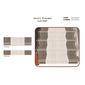 Vistaar Carreaux de porcelaine de luxe mats antidérapants pour marches 300x1000mm 200x1000mm Escaliers de 3.25 pieds - Product Image 6
