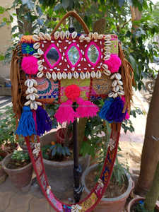 Vintage Banjara Embroidered Tassel Patchwork Mirror Work <b>Shell</b> Casual Sling Crossbody Bag Ethnic Boho Handbag Beach College - Product Image 3