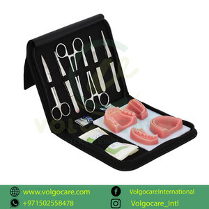 Kit complet de pratique de suture dentaire manuelle en acier inoxydable avec 4 coussinets de suture et instruments chirurgicaux de base pour la formation - Product Image 2