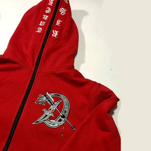 Sweat-shirts à capuche zippés d'hiver en gros, logo brodé personnalisé, coupe classique, streetwear, impression numérique, sweats lourds - Product Image 2