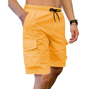 Comfort Men's 340G Heavy Casual Cargo Pocket Shorts Spring Elastic Waistband Drawstring Cargo Shorts Custom Logo Men Shorts - Product Image 2