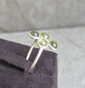 Bague en argent sterling 925 exquise avec préhnite et bande en or rose pour un port quotidien spirituel - Product Image 2
