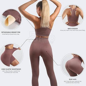 Ensemble de yoga grande taille solide de meilleure qualité fabriqué au Pakistan 100% coton respirant vêtements de sport pour femmes - Product Image 5