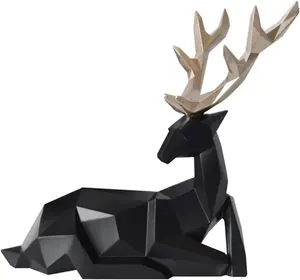 Matte Geometric Moose Black And White Resin Deer Crafts Are Perfect For Giving Family And Friends a Perfect Gift