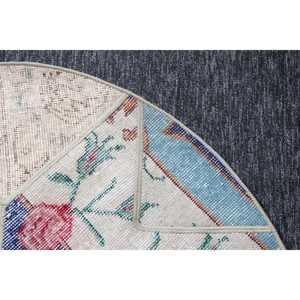 พรมวินเทจตุรกี ขนาด 3.2x3.2 ฟุต (98x98 ซม.) ลายปะติดสีเบจ - Product Image 5