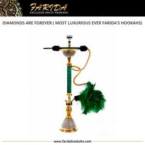 Lujosa colección de narguile de cristal decorada a mano de Farida, edición limitada, Mini manguera de latón Shisha de tipo recto único egipcio - Product Image 3