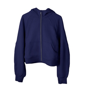 Sudaderas con capucha Mujer Manga larga cremallera Sudadera con capucha de calidad superior Manga larga Cremallera de punto completo Mujer tinte sólido - Product Image 4