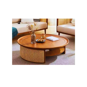 Mesa de centro ajustable multifuncional de mimbre/ratán Natural diseño escandinavo forma personalizable de lujo Color Vietnam - Product Image 1
