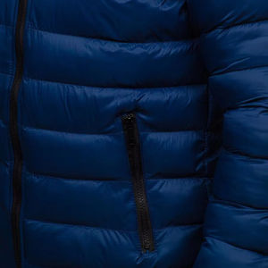 Veste matelassée décontractée pour homme en gros, logo personnalisé, OEM imprimé, haute qualité, hiver, avec poches en tissu nylon uni - Product Image 6