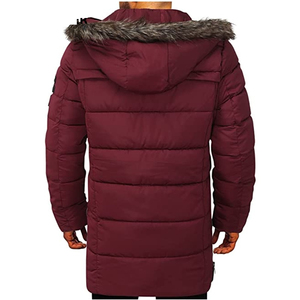 2025 chaqueta Parka Reversible a prueba de viento de invierno para hombre, abrigo de nailon de Color sólido con cremallera, prendas de vestir informales largas de talla grande, forro polar para exteriores - Product Image 5
