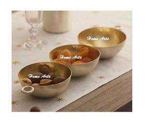 Servidor de nueces de diseño antiguo Servidor de frutas secas de color dorado de aluminio con 2 compartimentos Servidor de nueces de primera calidad - Product Image 6