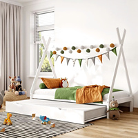 Vente en gros de meubles modernes en bois pour chambre d'enfant en forme de maison lit d'enfant cadre en bois robuste pour tout-petits fabriqué à l'école au Vietnam