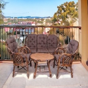 Ensemble de canapés de jardin en rotin de luxe moderne Mobilier d'extérieur au design unique pour hôtel Mobilier de salon élégant avec table Ensemble - Product Image 1