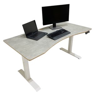 FlexiDesk FLD003 Minimalist Design Plywood Lifting Table with 2-Joint <b>Electric</b> Adjustment Concrete Color - Product Image 3
