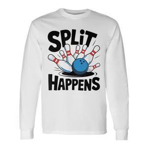 T-shirt promozionale a maniche lunghe con motivo 'Split Happens' per bowler - Product Image 1