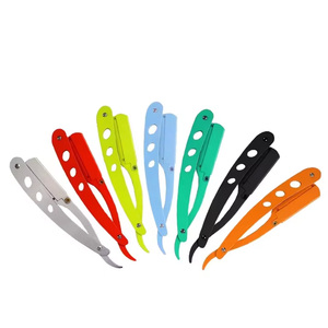 Afeitadora de acero inoxidable de gama alta para hombre, Pro Barber maquinilla de afeitar, afeitadoras manuales plegables, soporte para Barba, cuchillo para depilación, herramientas - Product Image 5