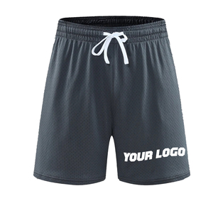 Short de sport d'été en maille avec logo personnalisé pour hommes, toile à séchage rapide brodée, style hip hop décontracté en gros - Product Image 1