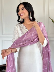 <b>Pink</b> Colored Designed Punjabi Fashioned Indian Reception Special Shalwar Suit Sharara for Women - Product Image 4