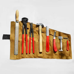 Outils de maréchaux professionnels Kit de toilettage 8 pièces pince à râper en cuir sabots sac tondeuse couteau à sabot Kit de toilettage en fer à cheval - Product Image 5