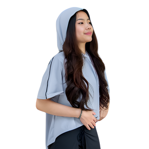 Xavia veste courte pour femmes de haute qualité manches régulières pleine longueur sensation de main douce Style de vêtements de sport décontractés tissu tricoté à capuche - Product Image 5