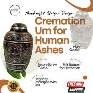 Urna artesanal para cenizas humanas | Recuerdo conmemorativo Premium | Caja de urna de latón para adultos Premium - Product Image 2