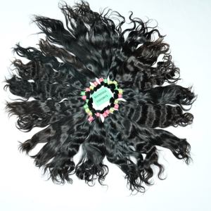 Pas cher brut naturel aucun traitement chimique avec dentelle vendeur en vrac ondulé temple indien cheveux humains - Product Image 1