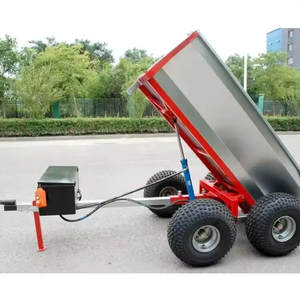Remolque de tractor de granja pequeño, de alta resistencia, ATV, volquete hidráulico, remolque de granja, Material de hierro de calidad de fábrica a la venta - Product Image 1