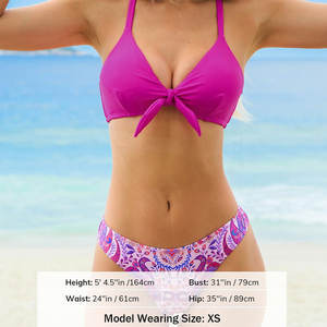 เซ็ตบิกินี่เปิดหลังเซ็กซี่เลือกได้สำหรับชุดว่ายน้ำชุดว่ายน้ำสองชิ้นใส่ริมหน้าอกสีพื้นสำหรับฤดูร้อน - Product Image 3