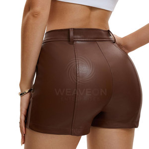 Shorts en cuir pour femmes, taille haute, respirants, coupe ajustée, fabrication sur mesure, fabrication professionnelle, grande taille - Product Image 6