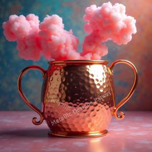 Taza de cobre martillado hecho a mano con mango clásico de latón metálico para cócteles de mulas de Moscú, bebidas refrigeradas para beber - Product Image 5