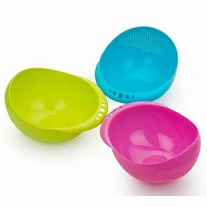 Large Plastic Rice Washing Bowl <b>Strainer</b> with Side Drainer Ergonomic Handle Vegetable Fruit <b>Colander</b> for Kitchen Utility - Product Image 3