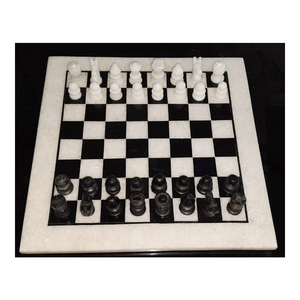 100 % Pure White & Black Marble Chess Set With Fine Finishing & Use For Playing Chess And Use Of Other <b>Thinks</b> - Product Image 1